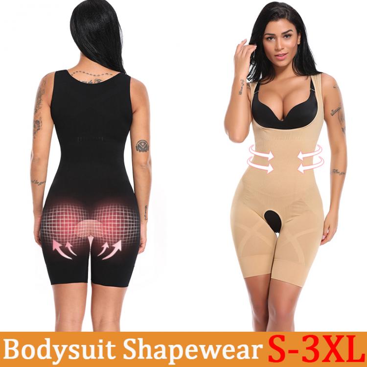 all in one place בגדי נשים SURE YOU LIKE Women Full Body Shapewear Slimming Butt Lifter Bodysuit Open Crotch Corset High Waist Trainer Body Shapewear