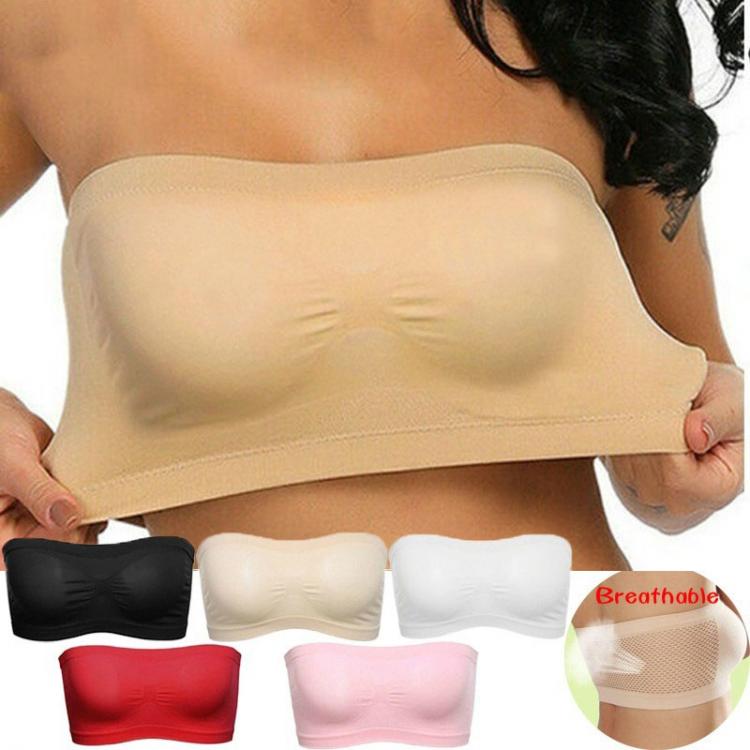 all in one place בגדי נשים Breathable Mesh Tube Bra Strapless Crop Tops Women Ladies Sexy Bralette Bra Bandeau Summer Dress Shouderless Crop Top