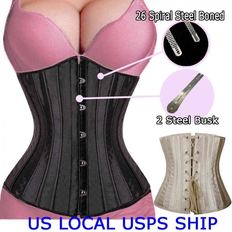 all in one place בגדי נשים Slimming Body Shaper Woman Sexy Waist Trainer Underbust Corsets & Bustiers Satin Steel Boned Waist Cincher Corselet