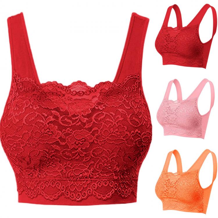 all in one place בגדי נשים women's Lace  bras With Front Lace Cover Seamless  Active Bra Wireless Brassiere Lingerie  Plus Size Underwear sujetadores pa