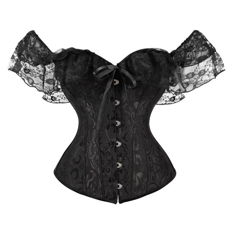 all in one place בגדי נשים Fashion Stylish Corset Tops Women Off Shoulder Strapless Lace-up Buckle Bustier Corset Lady Lace Sexy Tank Crop Top White Black
