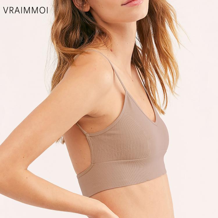 all in one place בגדי נשים VRAIMMOI Sexy Low Back Bralette Female Underwear Lingerie Tops Girls Fashion Brassiere Basic Stretchy Backless Tank Crop Top