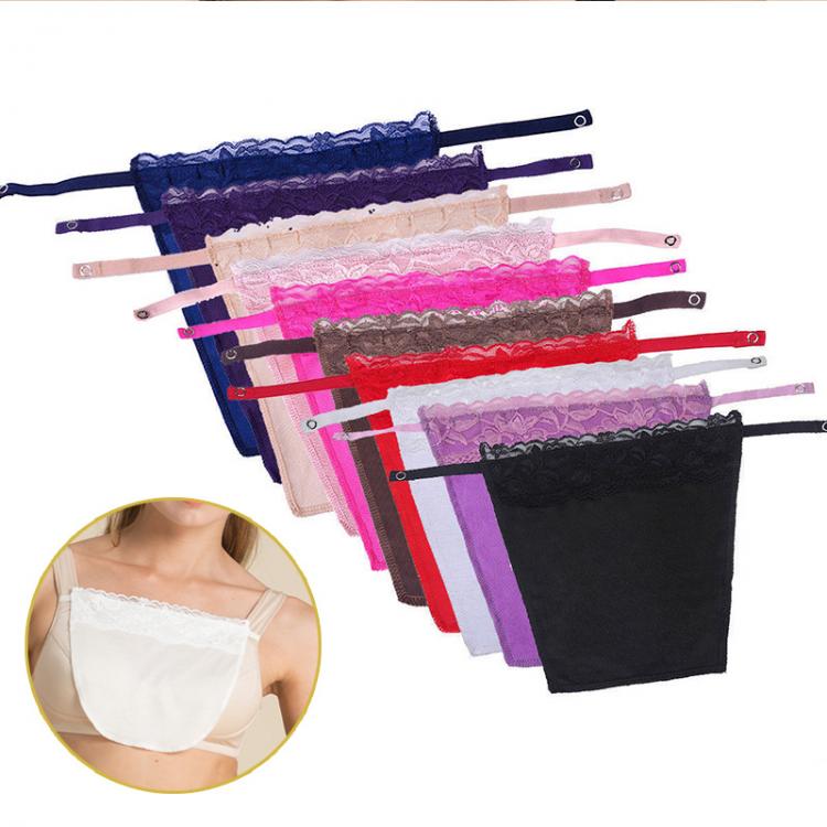all in one place בגדי נשים Women Quick Easy Clip-on Lace Mock Camisole Bra Insert Wrapped Chest Overlay Modesty Panel
