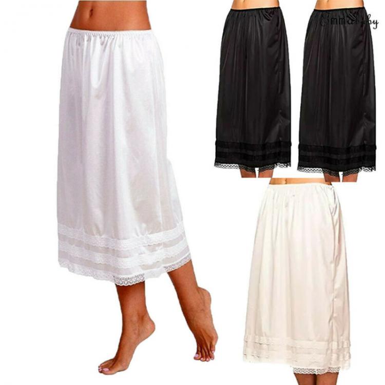 all in one place בגדי נשים New Fashion Womens Lace Underskirt Smooth Skirt Petticoat Under Dress Long Skirt Safety Skirt Oversize
