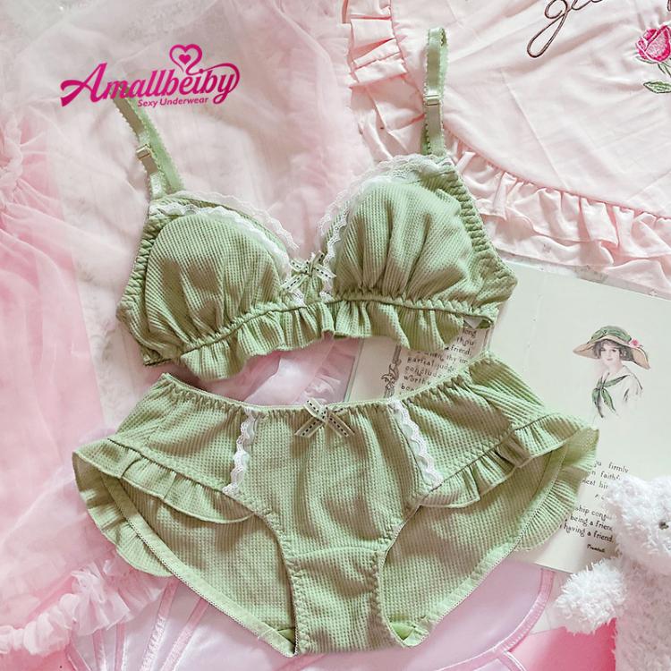 all in one place בגדי נשים Lolita Cute Sweet Ultra Thin Bras and Panty Set Princess Underwear Ruffle Bra Brief Thong Set for Young Girl Lingerie Sexy Girls