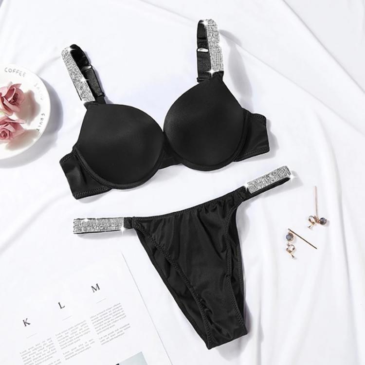 all in one place בגדי נשים Push up Rhinestone shoulder belt underwear sexy woman's Secret Bikini thong women's underwear bra letter Rhinestone unde