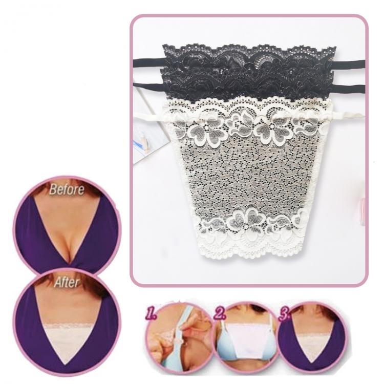 all in one place בגדי נשים Women Quick Easy Clip-on Lace Fragment Camisole Bra Insert Wrapped Chest Overlay Modesty Panel