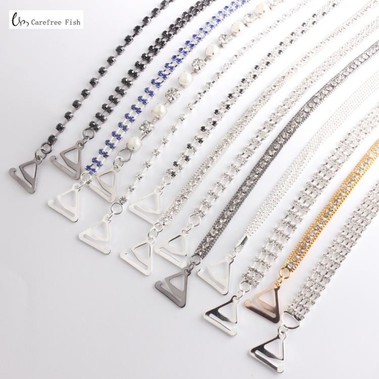 all in one place בגדי נשים Carefree Fish New Silver Plated Metallic Sexy Rhinestone Bra Straps For Women Elegant Crystal Bra Shoulder Lingerie Accessories