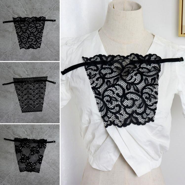 all in one place בגדי נשים Women Quick Easy Clip-on Lace Mock Camisole Bra Insert Wrapped Chest Overlay Modesty Panel