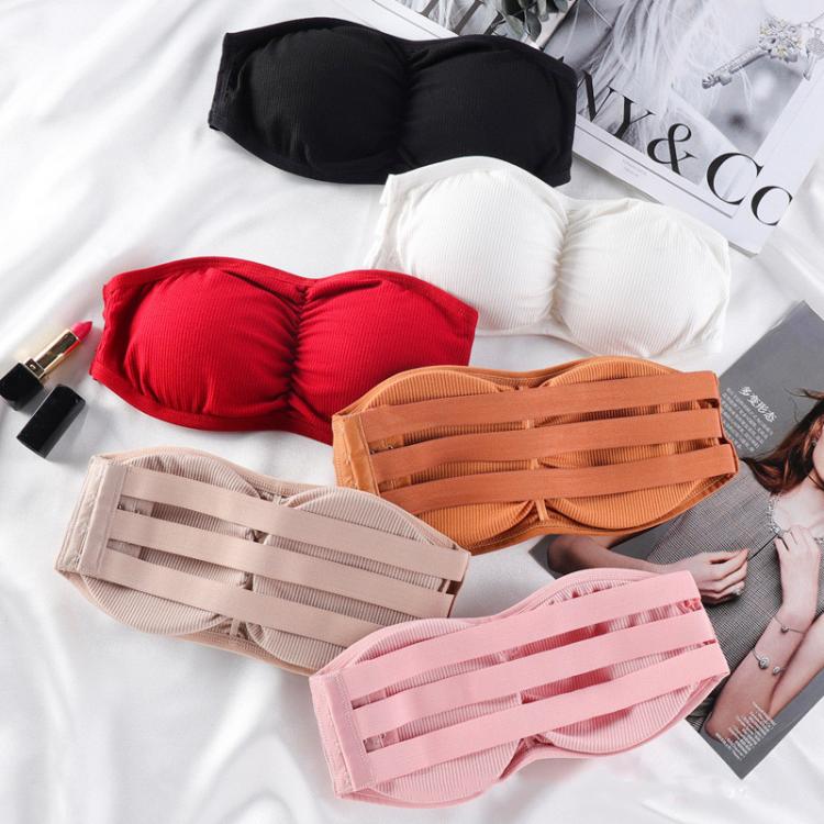 all in one place בגדי נשים 2021 New Seamless Women Tube Tops Strapless Sexy Bra Crop Top Back Closure Bandeau Top Underwear Female Strapless Bra Wrap Top