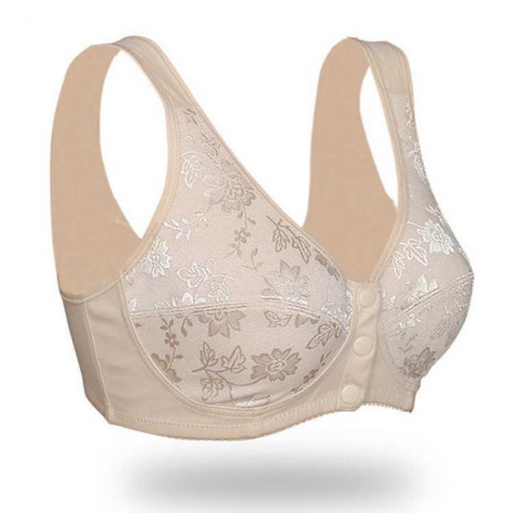 all in one place בגדי נשים Women Front Button Bra without padding Plus Size bras Mother's Cotton Wireless Underwear Large Bralette 5121c