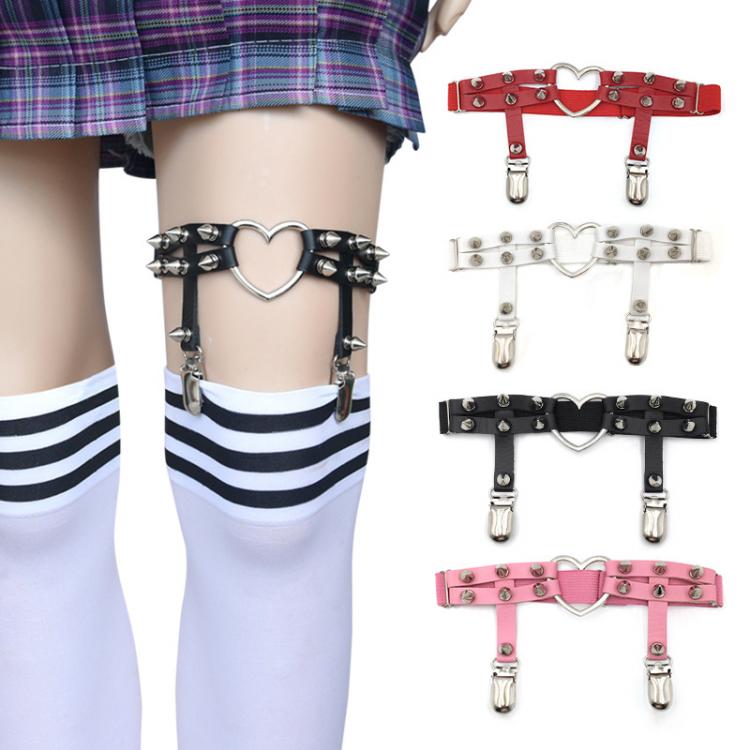 all in one place בגדי נשים Newest Fashion Womens Sexy Elasticity Harness Heart Leg Chain Garter Belts Cosplay Spike High Quality Elastic Thigh Ring Garter