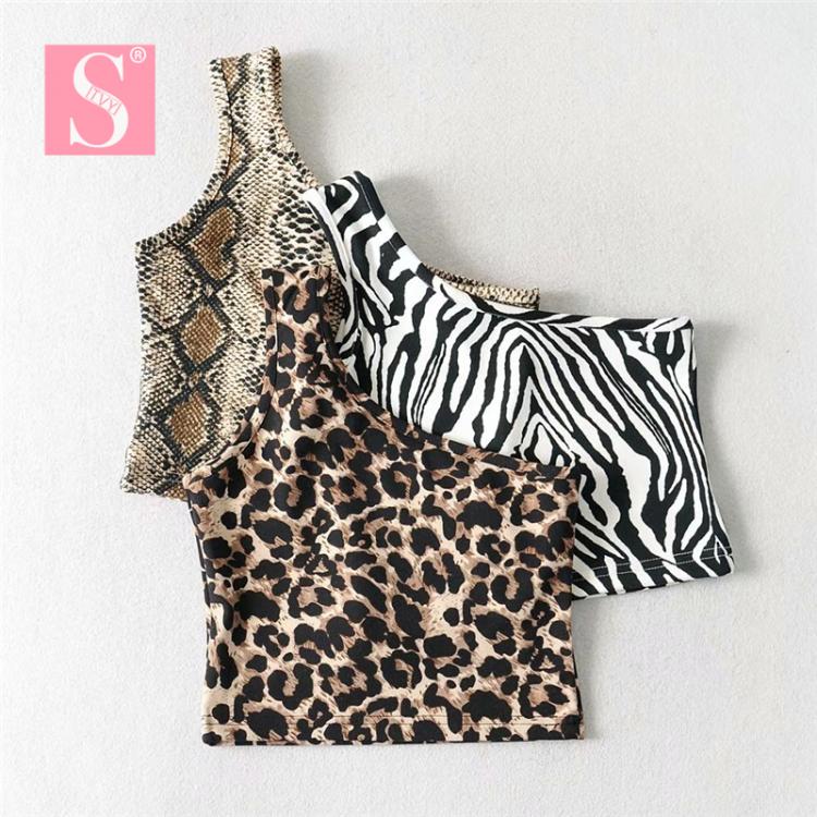 all in one place בגדי נשים STVY New Arrival Women Fashion Leopard Sexy Tops 2020 Summer Single Shoulder Slim Tanks Top 3 Colors