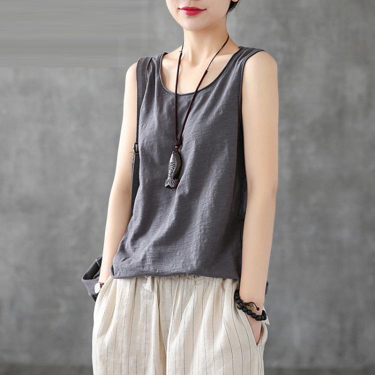 all in one place בגדי נשים 100% Cotton Loose Tank Tops Summer Style Women Loose Casual Solid Tank Plus Size Female Basic Sleeveless Tops High Quality D363