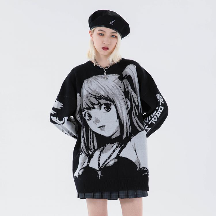 all in one place בגדי נשים Knitted Harajuku Winter Clothes Women 2021 Oversized Sweaters Long Sleeve Top Gothic Fashion Japanese Kawaii Cartoon Streetwear