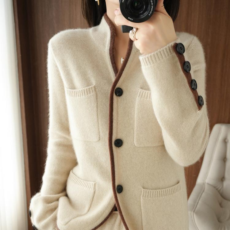 all in one place בגדי נשים Wool Sweater Women's 2021 Autumn and Winter Women's Stand-up Collar Casual Cardigan Korean Plus Size Knit Tops Female Ja