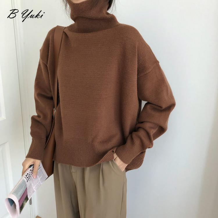 all in one place בגדי נשים Blessyuki Oversized Cashmere Turtleneck Knitted Sweater Women Winter Thicken Warm Solid Basic Pullover Female Casual Soft Jumper