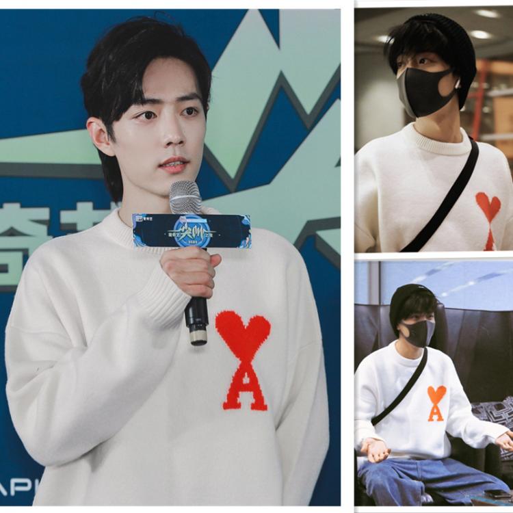 all in one place בגדי נשים Autumn And Winter New Products Ami Sweater Love Heart Letter A Round Neck Sweater Men And Women The Same Couple Top