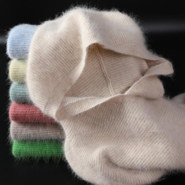 all in one place בגדי נשים 2021 Spring Winter 100% Mink Cashmere Sweater Women Knitted Hooded Warm Lady's Grade Up Jumpers and Pullovers Soft Warm Tops