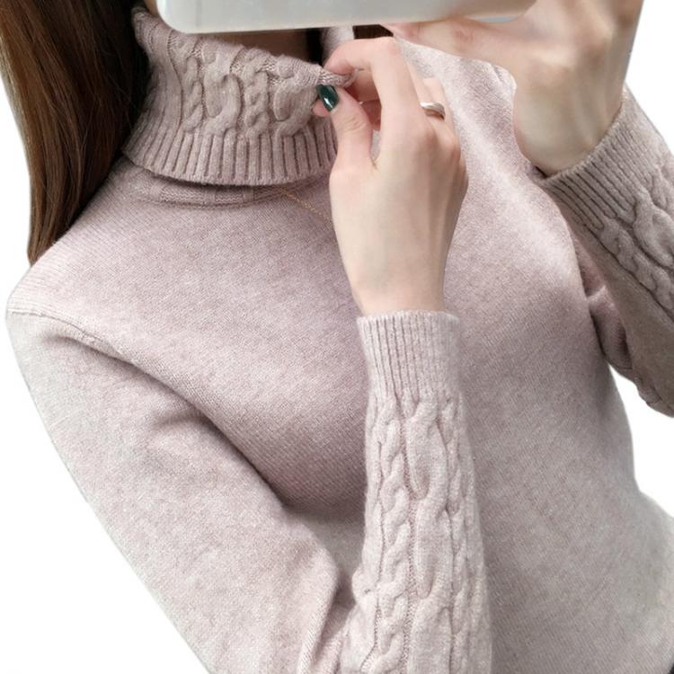 all in one place בגדי נשים Women Sweater Turtleneck Pullovers Autumn Winter Sweaters New 2021 long sleeve Thick Warm Female Sweater Khaki
