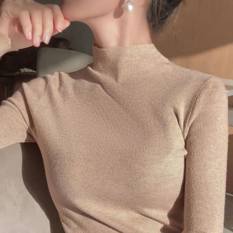 all in one place בגדי נשים 2021 Newest Knitted Women Turtleneck Sweater Pullovers Spring Autumn Basic Women Highneck Sweater Pullover Slim Female Cheap Top