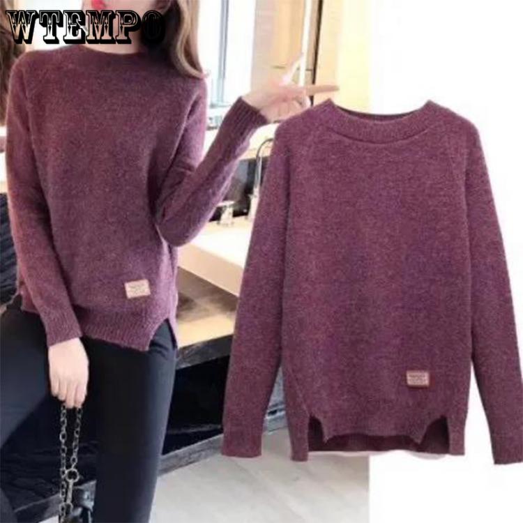 all in one place בגדי נשים Women's Sweaters Knitted Pullover Autumn Winter Loose Tops Female Sweater Soft Warm Knit Sweater Long Sleeve O-Neck Plus Size