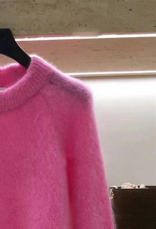 all in one place בגדי נשים Pink Women Knit Sweater Jumper O-neck Sweet Long Sleeve 2021 Fall Winter Casual Ladies Knit Pullovers