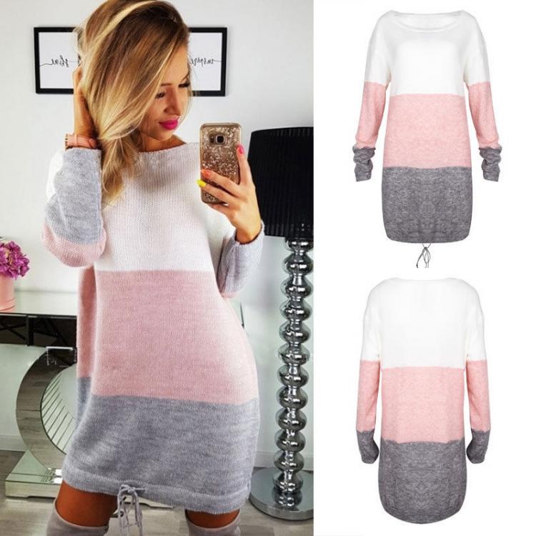 all in one place בגדי נשים Oversized Women's Sweater Autumn Winter Long Sleeve Knit Cardigan Jumper Tops Loose Casual Sweater Dress Pullover Tops