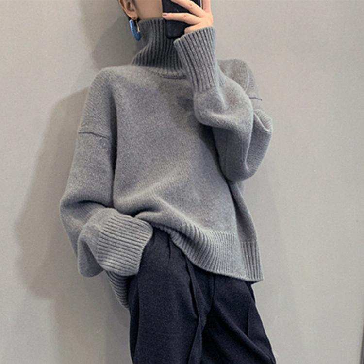 all in one place בגדי נשים 2020 Autumn and Winter New Thick Cashmere Sweater Women High Neck Pullover Sweater Warm Loose Knitted Base Sweater Plus Size