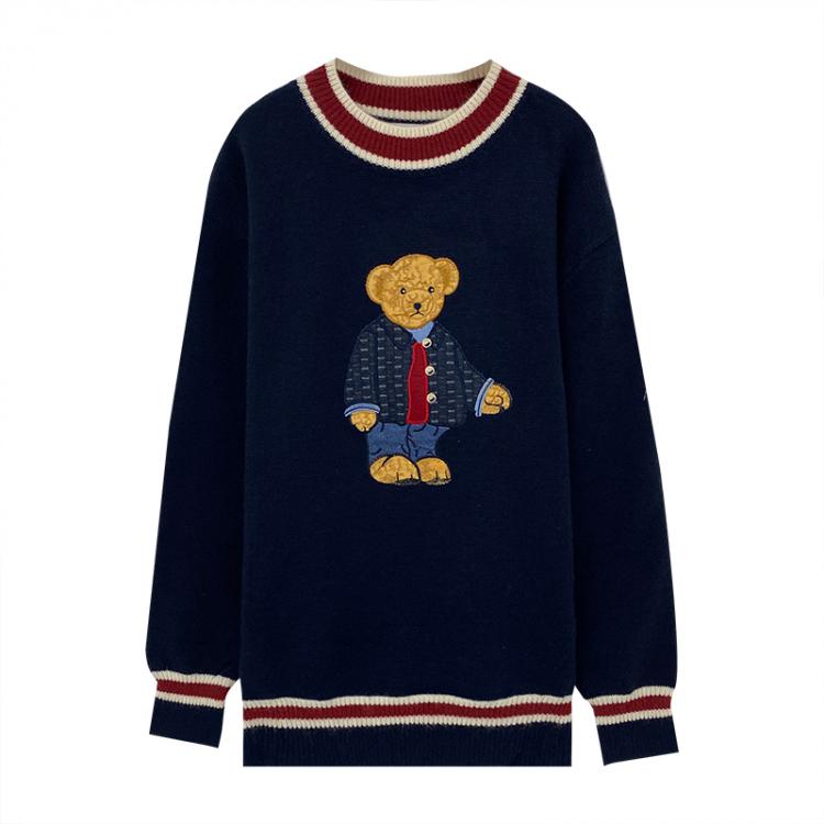 all in one place בגדי נשים Women Japan Spring Fall Cartoon Bear Embroidery Pullovers Knit Sweater Female Casual Warm Harajuku Sweet Kawaii Oversize Jumpers