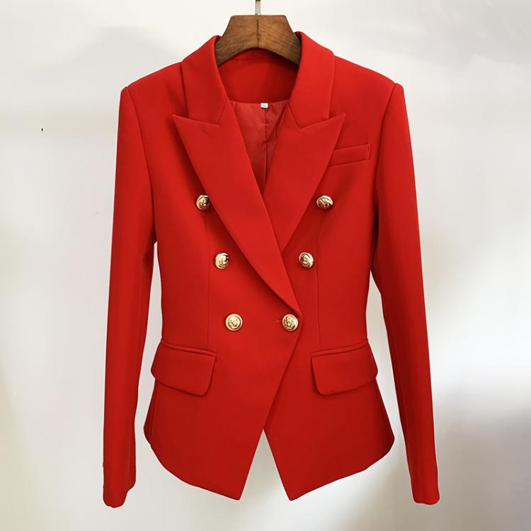 all in one place בגדי נשים HIGH STREET 2021 Classic Designer Blazer Jacket Women's Slim Fitting Metal Lion Buttons Double Breasted Blazer Plus size S-5X