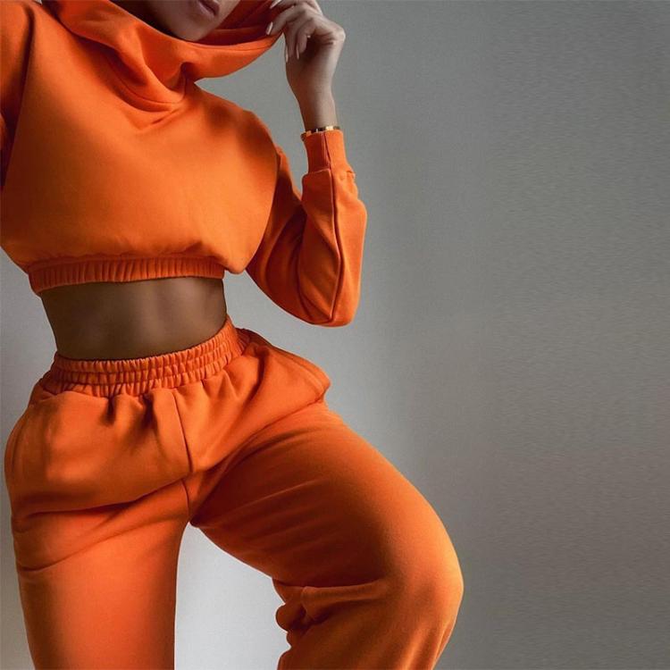 all in one place בגדי נשים 2021 Autumn Winter Chic Women Casual Solid Tracksuit Long Sleeve Outfit Hoodies Trouser Sport Streetwear 2 Piece Pant Set Female