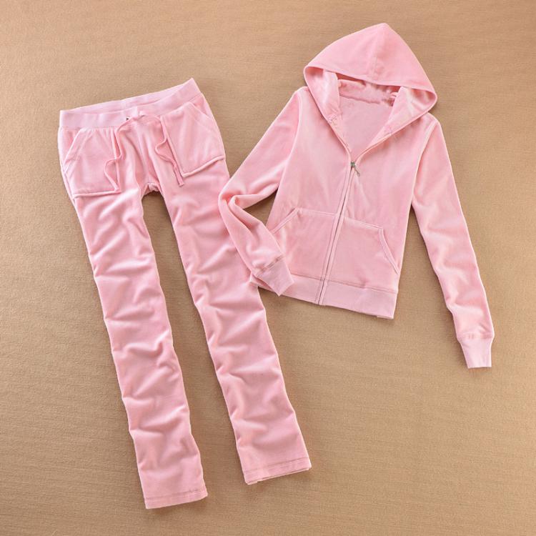 all in one place בגדי נשים Women Sports 2 Pieces Set Sweatshirts Zipper Hooded Top Pants Suit 2021 Velet Sweatpants Trousers Outfits Solid Casual Tracksuit