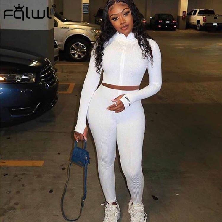 all in one place בגדי נשים FQLWL Lucky Label 2 Two Piece Set Women Outfits Activewear Fitness Elastic Crop Top Leggings Women Matching Set Tracksuit Female