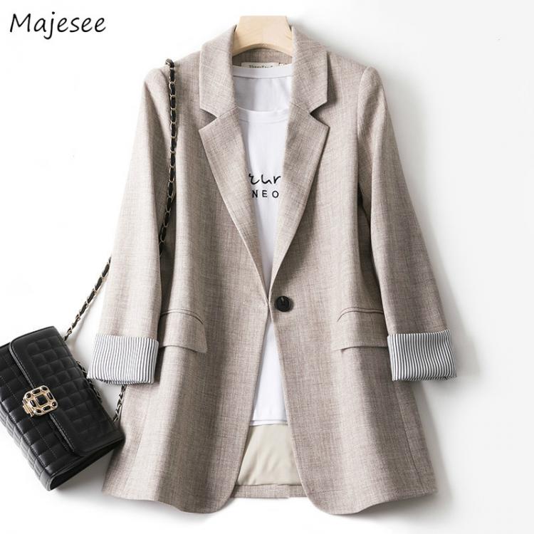 all in one place בגדי נשים Blazers Women Trendy Patchwork Korean Chic Spring Loose Pockets Ladies Elegant Coats Single Button Minimalist Tops Plus Size 4XL