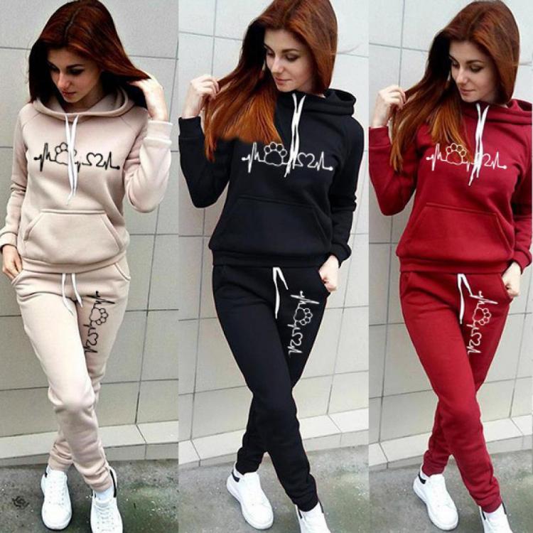 all in one place בגדי נשים Casual Tracksuit Women Two Piece Suit Female Hoodies and Pants Set Outfits Women's Clothing Autumn Winter Sport Sweatshirts S
