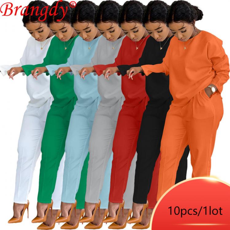 all in one place בגדי נשים Bulk Lots Wholesale Items Winter Thick Two Piece Set Fall Long Sleeve Slim Casual Outfits Tracksuit Fashion Clothing B7711