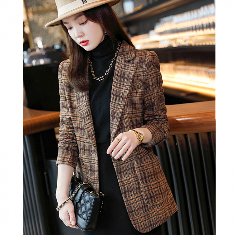 all in one place בגדי נשים High-quality small suit jacket women's autumn and winter wear new temperament jacket professional wear British style suit tre