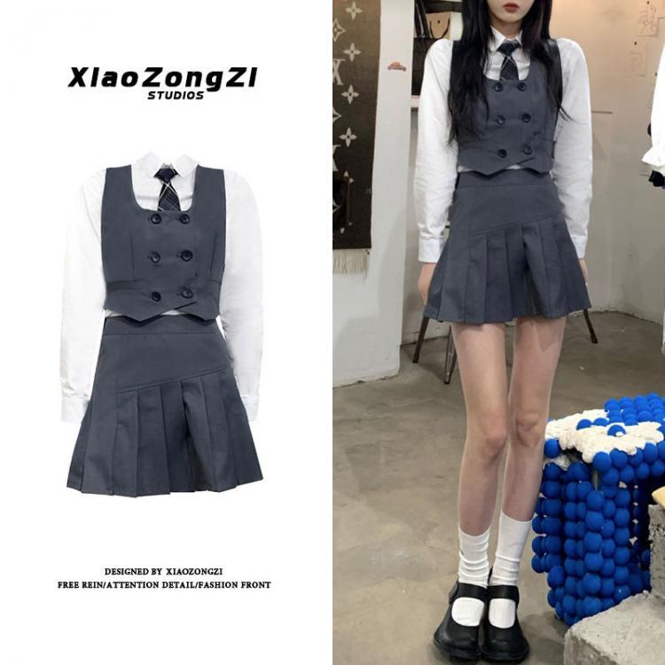 all in one place בגדי נשים 2021 Japanese School Uniform White Three Lines College High School Girls Student Uniforms Sailor Suit White Tops Pleated Skirt