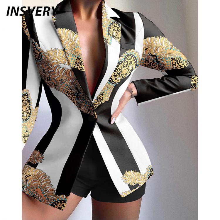 all in one place בגדי נשים Fashion Two Piece Set Women Turn Down Collar Long Sleeve Jacket Shorts Set Sexy Women Outfits Button Design Autumn Women Sets