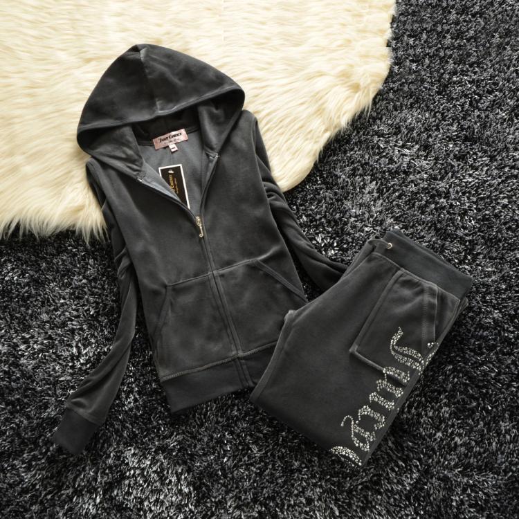 all in one place בגדי נשים Juicy Coutoure Tracksuit Women's Velvet Fabric Tracksuits Velour Suit  Hoodies and Pants track suit couture sportswear 2pcs s