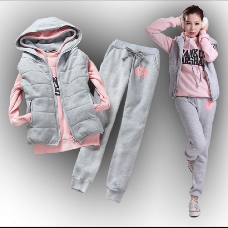 all in one place בגדי נשים 2020 Hot selling Women's sweatshirt vest pants 3 pieces Set   plus velvet thickening plus size casual nice Suit Cheap wholesa