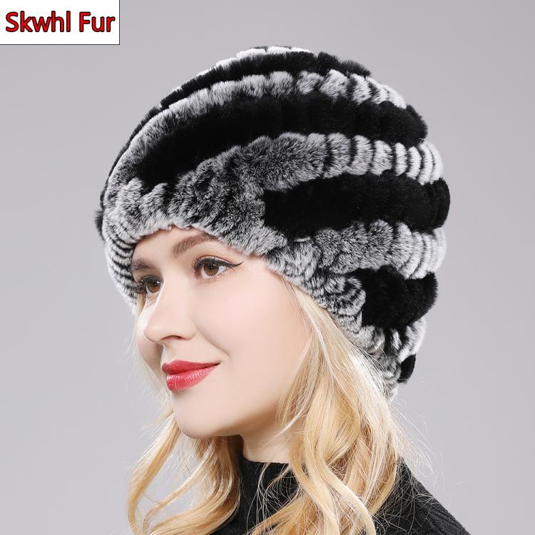 Rex Rabbit Fur Hat Snow Cap Winter Hats 