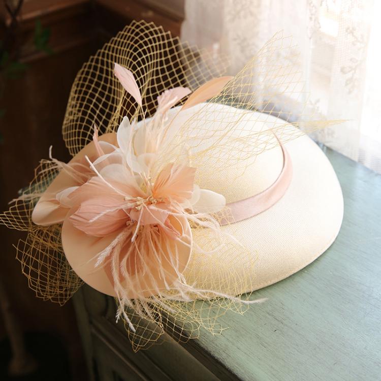 all in one place אביזרי נשים Women Large Brim Sinamay Fascinator Hat Cocktail Wedding Party Church Headpiece Fashion Headwear Formal Flower Hair Accessories