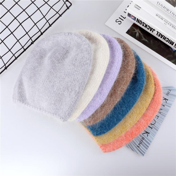 all in one place אביזרי נשים Winter Hat for Women Angora Rabbit Wool Knitted Beanies Thick Warm Vogue Ladies Hat Female Beanie Hats Bright Color For Girls