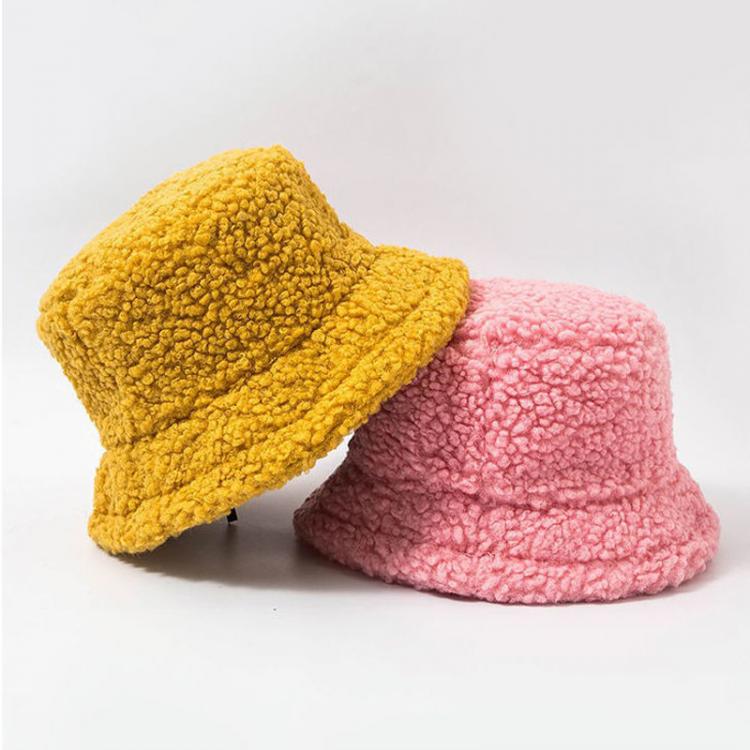 all in one place אביזרי נשים Solid Artificial Women Hat Fur Warm Female Cap Faux Fur Winter Bucket Hat for Women Outdoor Sunscreen Sun Hat Panama Lady Bonnet