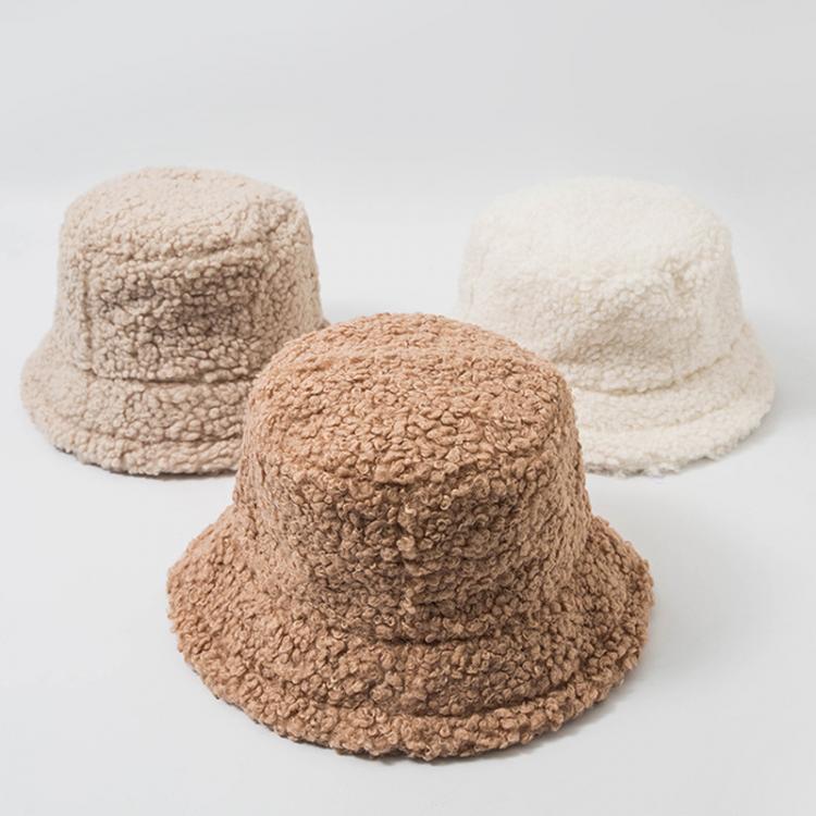 all in one place אביזרי נשים 2020 New Hats for Women Autumn Winter Bucket Hats Lamb Plush Soft Warm Fisherman Hat Panama Casual Caps Lady Flat Korean Style