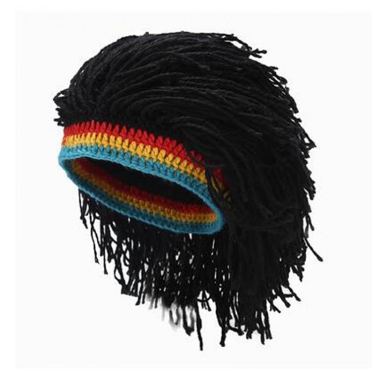 all in one place אביזרי נשים Rasta Wig Beanie Caps For Men Handmade Crochet Winter Warm Hat Gorros Halloween Holiday Birthday Gifts Funny Party Balaclava