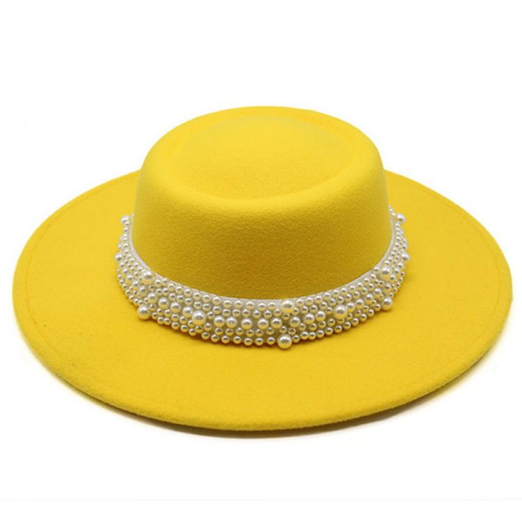 all in one place אביזרי נשים women fedora pearl chain  jazz hat Unisex fedoras fashion hats jazz hat  church hat rock hat star rock fedoras hat