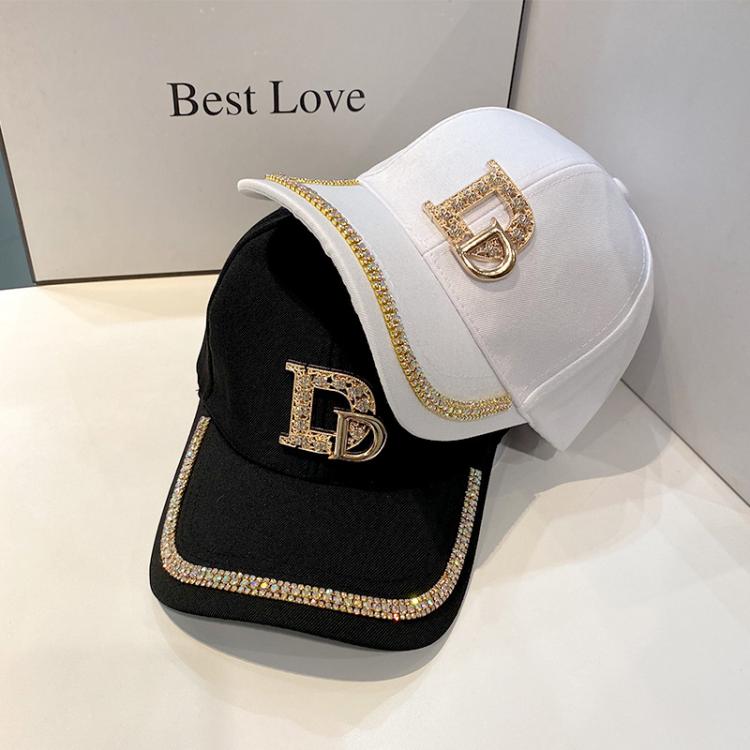 all in one place אביזרי נשים 2021 Brand Letter D Baseball Cap for Women rhinestone trend cotton bling Cap snapback hip hop cap Outdoor Women's Sun Hat